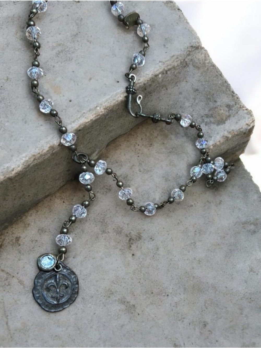 Vintage-Inspired Gold and Silver Medallion Necklace